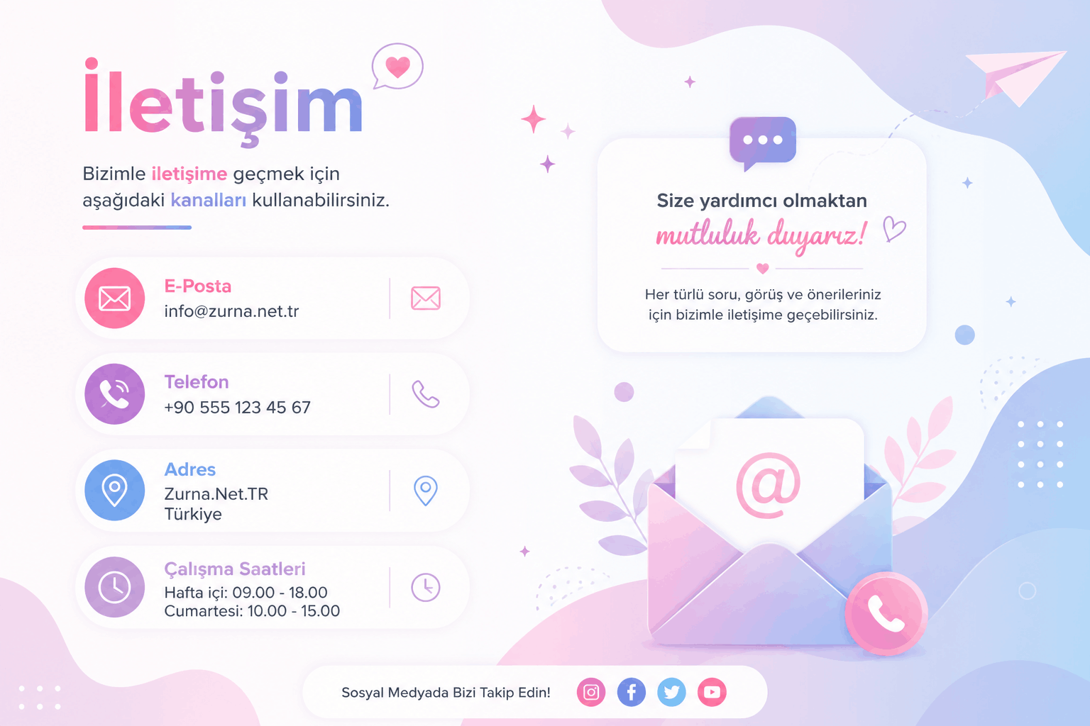 Zurna Net TR iletişim ve kullanıcı destek sayfası